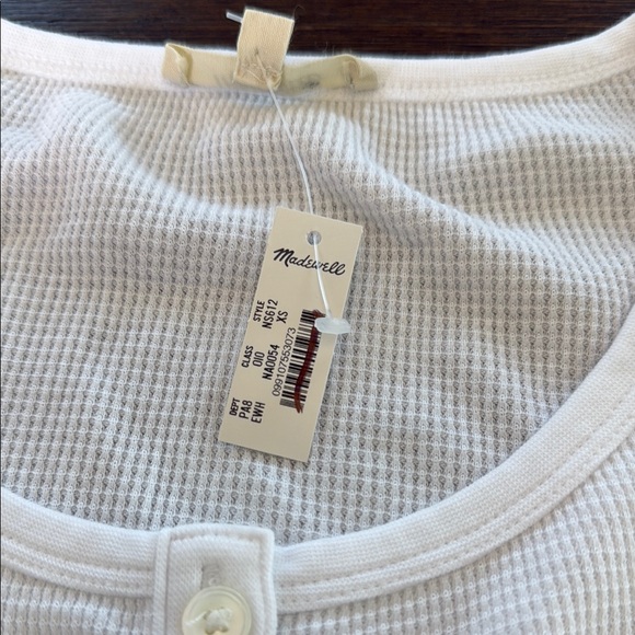 Madewell Waffle-Knit Scoopneck Henley Tee Size XS - Picture 9 of 11